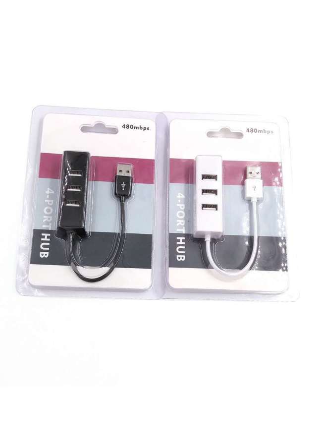 Small Plug Usb Hub Usb Splitter Mini Four Usb Hub-Number Of Interfaces:OPP Bag In Black  - Image 4