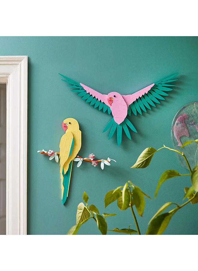 LEGO 31211 Art The Fauna Collection – Macaw Parrots, Nature Wall Artwork For Living Room, Home Office Decor Idea, Parrot-Themed Building Set And Creative Activity For Artistic Adults (644 Pieces)