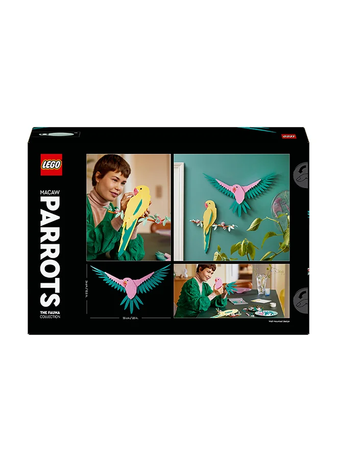 LEGO 31211 Art The Fauna Collection – Macaw Parrots, Nature Wall Artwork For Living Room, Home Office Decor Idea, Parrot-Themed Building Set And Creative Activity For Artistic Adults (644 Pieces)