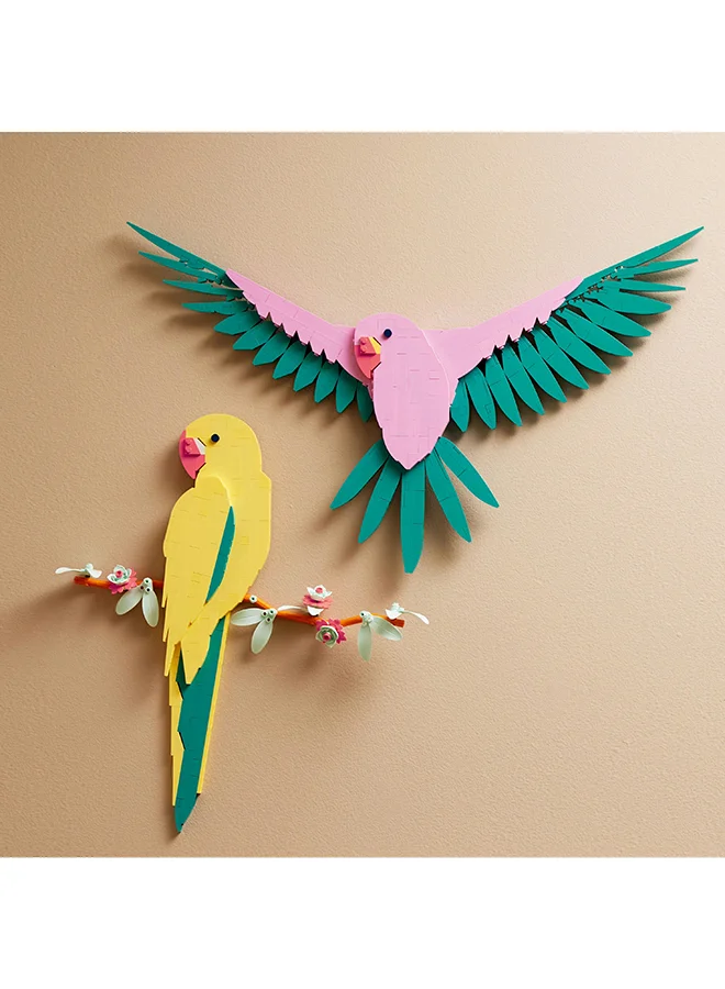 LEGO 31211 Art The Fauna Collection – Macaw Parrots, Nature Wall Artwork For Living Room, Home Office Decor Idea, Parrot-Themed Building Set And Creative Activity For Artistic Adults (644 Pieces)