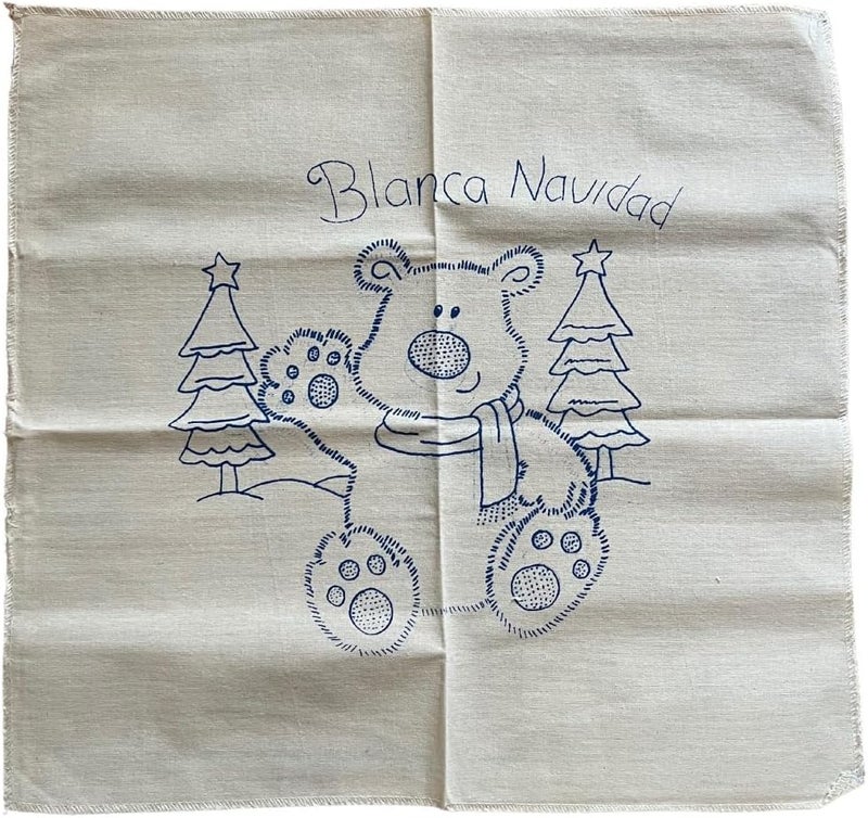 Mexican Embroidery Napkins Set of 6 45cm x 42cm 177in x 165in Gabardine Fabric Assorted Designs DIY Embroidery Christmas - Image 1