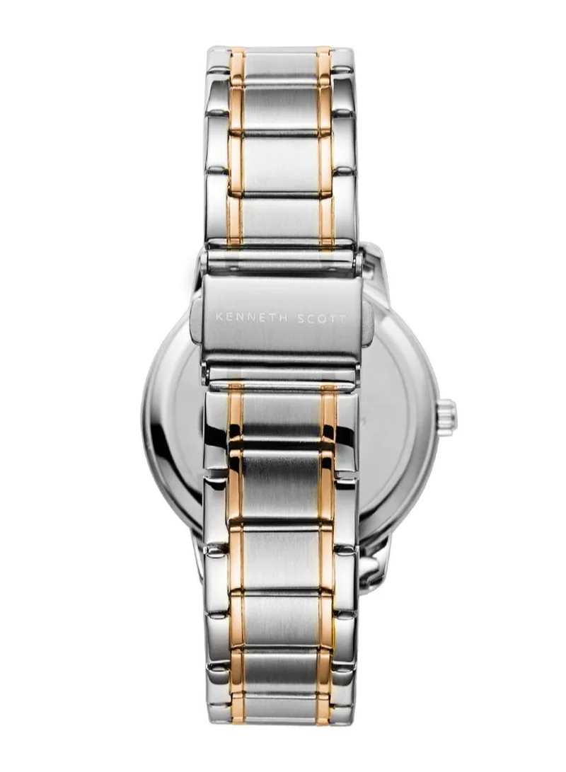 KENNETH SCOTT Kenneth Scott Men's Quartz Movement Watch, Analog Display and Stainless Steel Strap - K22027-KBKN, Two Tone