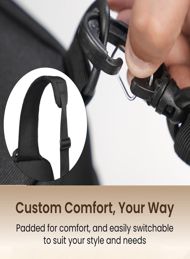 Portronics Byte Mini, Unisex Crossbody Sling Bag with Water-Resistant Hard Shell, Fits Devices up to 13 Inches, Smart Organizer, Switchable Strap, Ergonomic Lightweight Design for Men and Women(Black) - Image 3