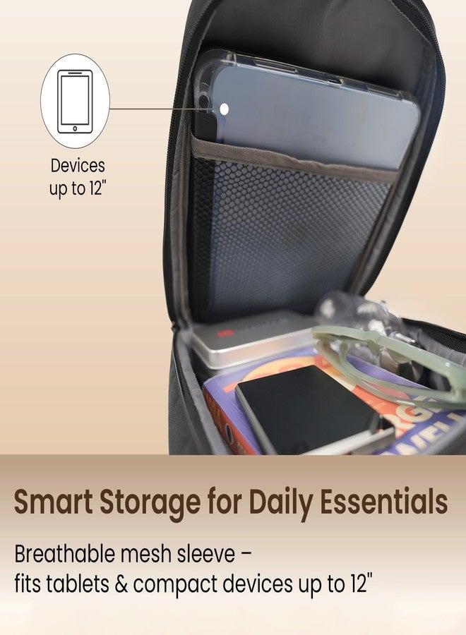 Portronics Byte Mini, Unisex Crossbody Sling Bag with Water-Resistant Hard Shell, Fits Devices up to 13 Inches, Smart Organizer, Switchable Strap, Ergonomic Lightweight Design for Men and Women(Black) - Image 4