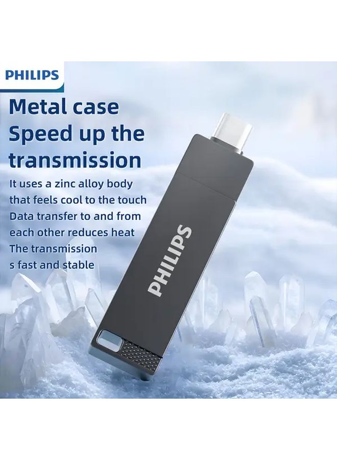 Philips Dual Head USB 3 2 256GB Flash Drive High Speed Portable Metal Storage - Image 4