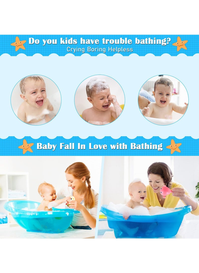 LEFAFA - Baby Bath Toys, 4 Pack Wind Up Swimming Turtle Dolphins Water Bath Toys for Toddlers 1-3, Infant Bathtub Swimming Pools Bath Toys for Girl Boy Gifts - Image 1
