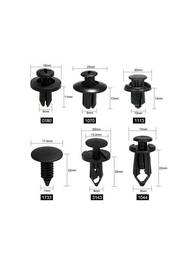 PROMASS Fastener Clips Plastic Fastener Rivet Clips 190Pcs 6 Sizes Car Push Pin Rivet Trim Clips - Image 4