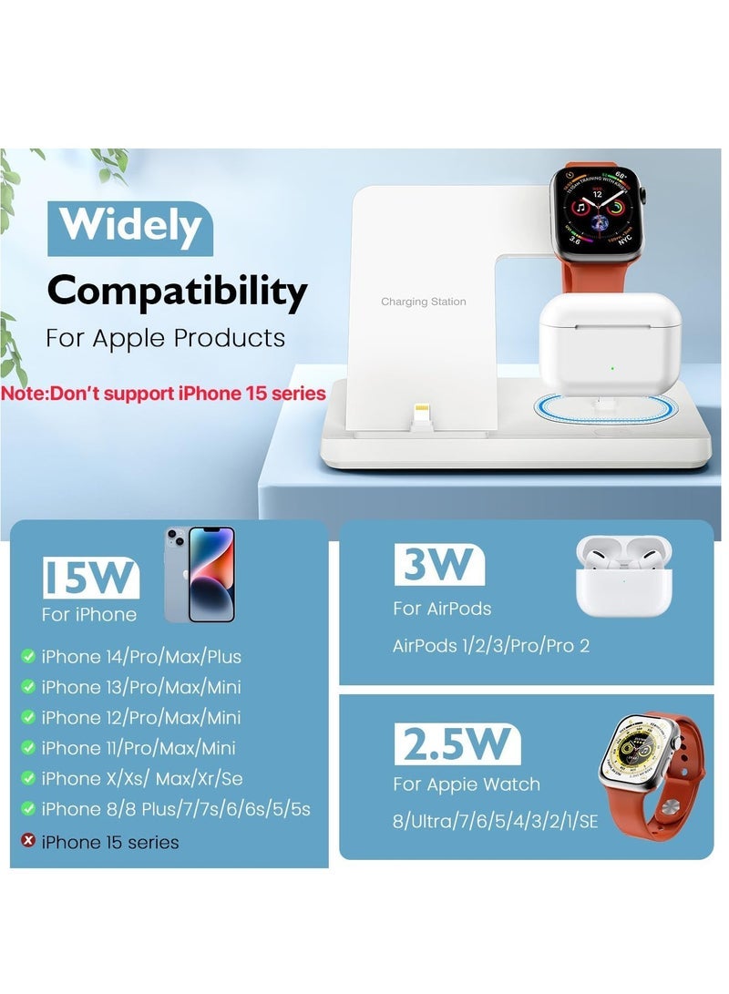 general Wireless Charger Stand for iPhone Multiple Devices, Foldable 3 in 1 Fast Charging Stand Dock for iPhone 14 13 12 11 Pro X Max XS XR 8 7 Plus 6s, Apple Watch Charger - Image 3