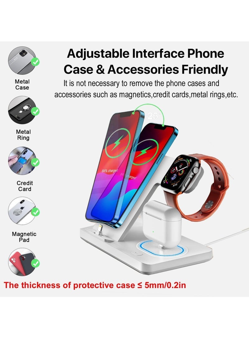 general Wireless Charger Stand for iPhone Multiple Devices, Foldable 3 in 1 Fast Charging Stand Dock for iPhone 14 13 12 11 Pro X Max XS XR 8 7 Plus 6s, Apple Watch Charger - Image 5