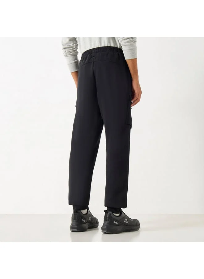 Kappa Kappa Solid Joggers with Cargo Pockets and Drawstring Closure