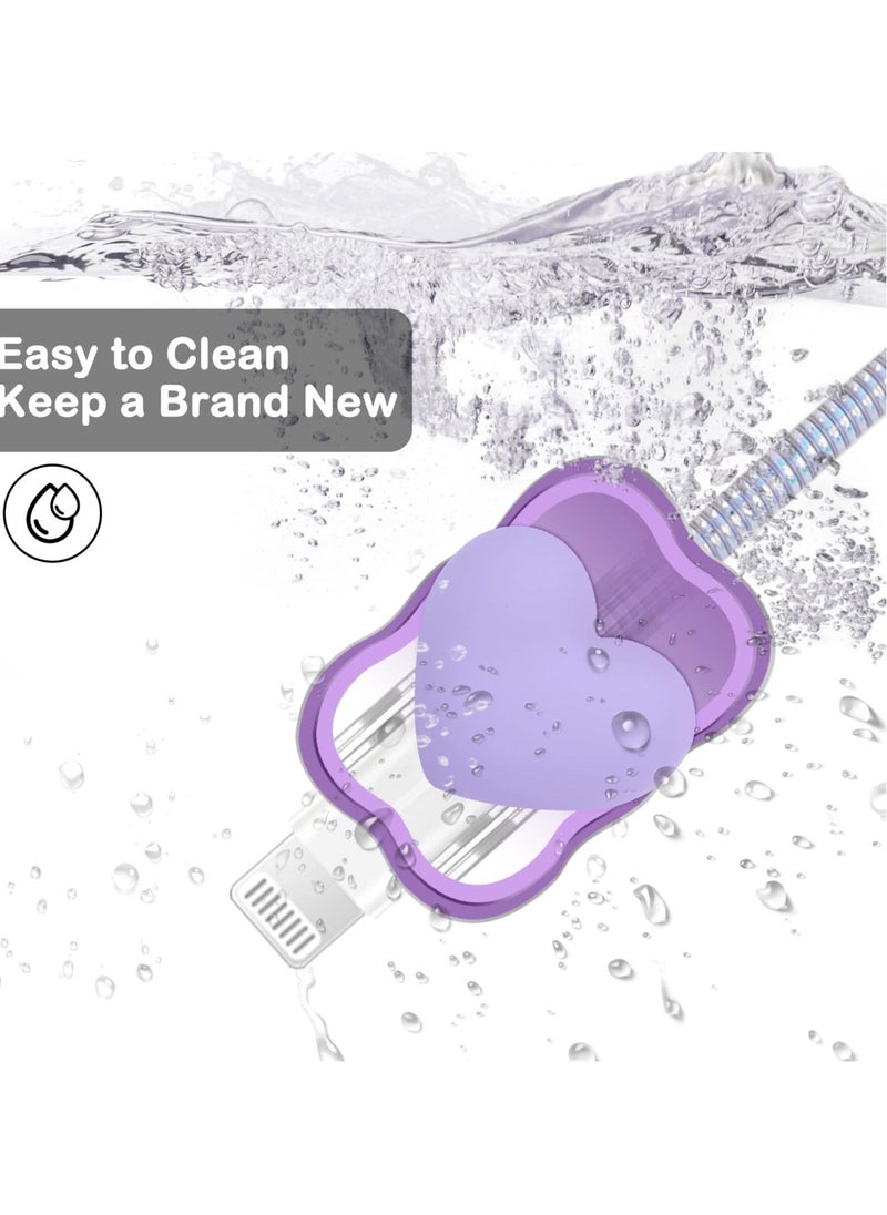 SYOSI - Cute Cable Protector Prevents Breakage Cable Cord Saver Case Ultra Compact for iPhone 11 12 13 14 Pro Max Charger Protector Purple - Image 1