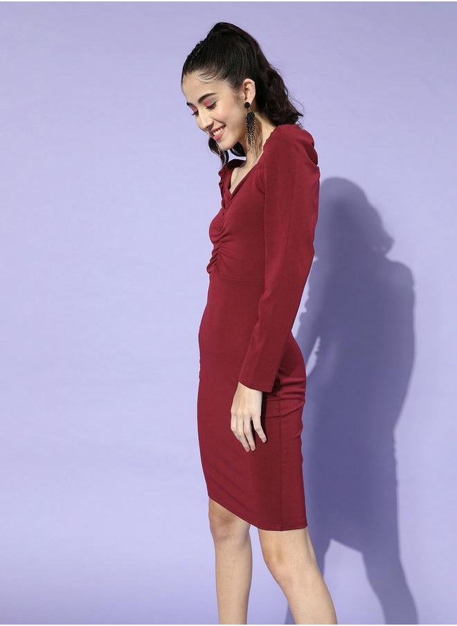 U&F - Sweetheart Neck Bodycon Mini Dress with Puff Sleeves by Styli - Image 1