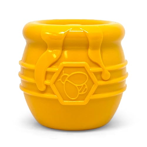 SodaPup Honey Pot Durable Dog Treat Dispenser Enrichment Toy Made in USA from NonToxic Pet Safe Food Safe Natural Rubber Material for Mental Stimulation Problem Chewing Calming Nerves More - Image 1