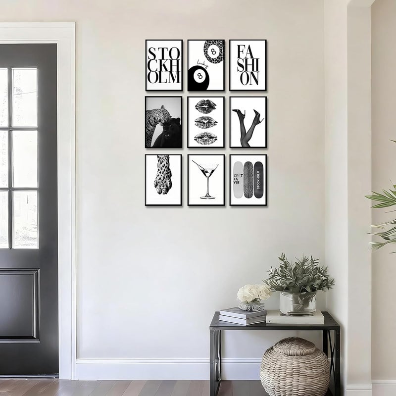 LOARTVE 9Pcs Preppy Travel Wall Art Prints Colorful Abstract Aesthetic Room Decor Pictures Trendy Canvas Posters for Teen Girls Bedroom Apartment College Dorm Decoration, Unframed - Image 2