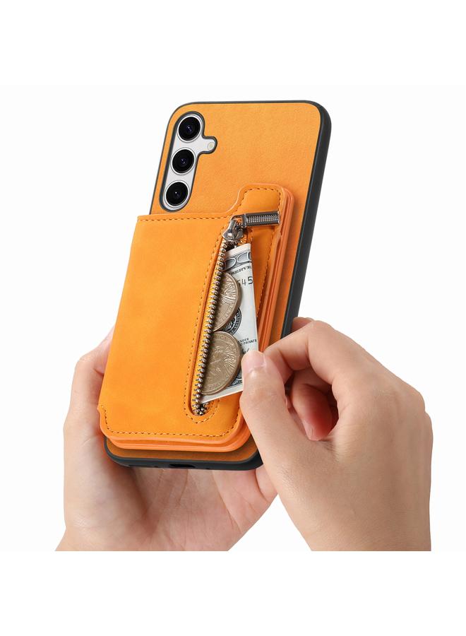 S-TOP Case For Samsung Galaxy S24+ 5G Retro MagSafe Zipper Wallet Card Bag Back Phone Case - Image 5