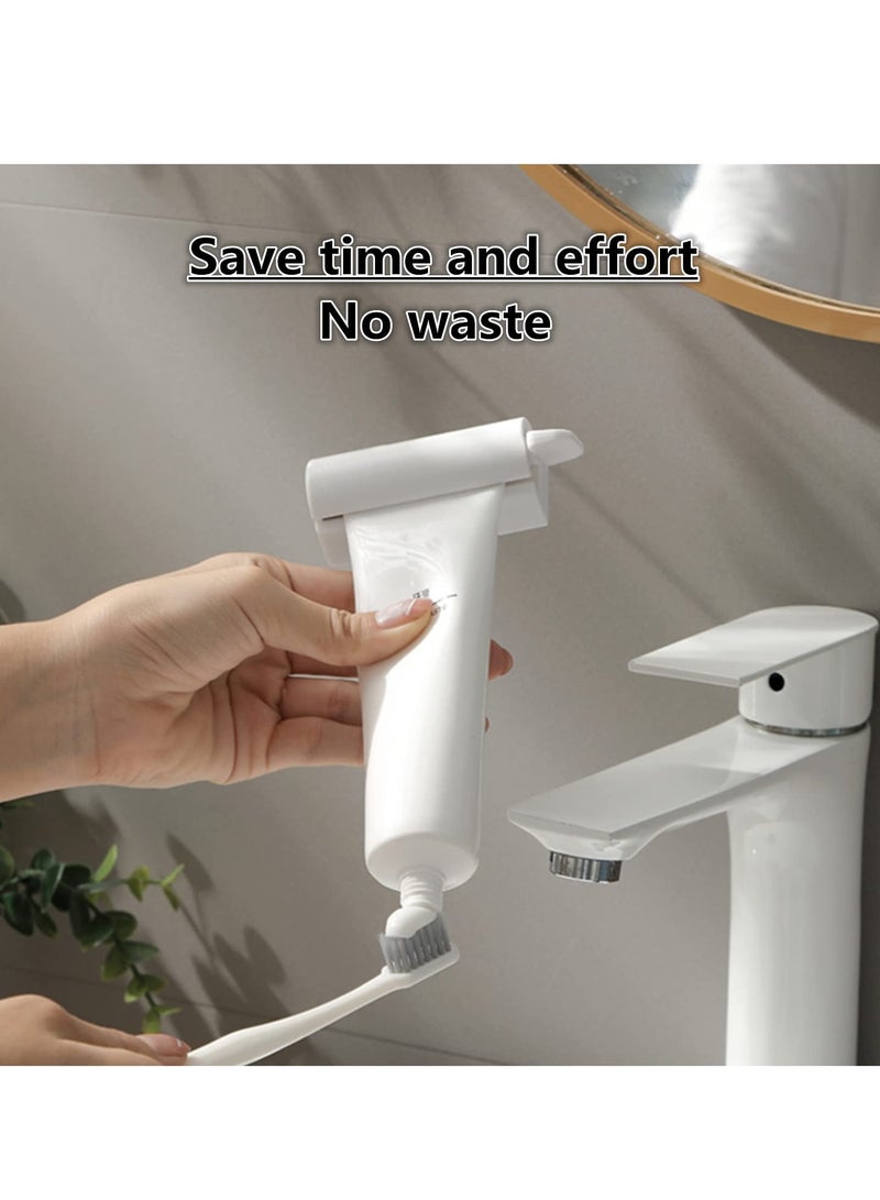 KASTWAVE Wall-mounted Rolling Tube Toothpaste Squeezer Magnetic suction type Toothpaste Seat Holder Stand Rotate Toothpaste Dispenser for Bathroom (white/3 piece) - Image 4