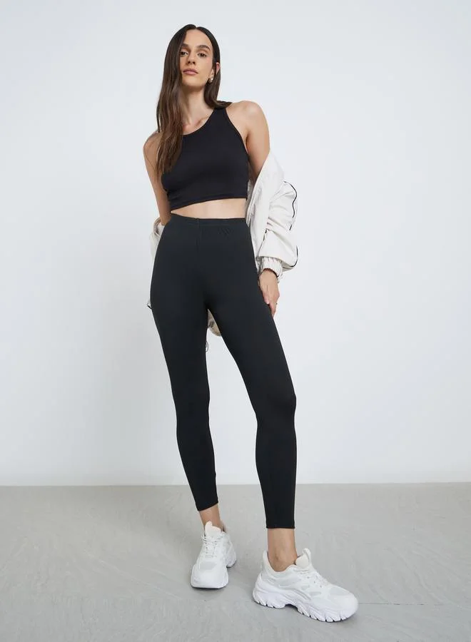 ستايلي Styli Women Black Leggings with Elastic Waist