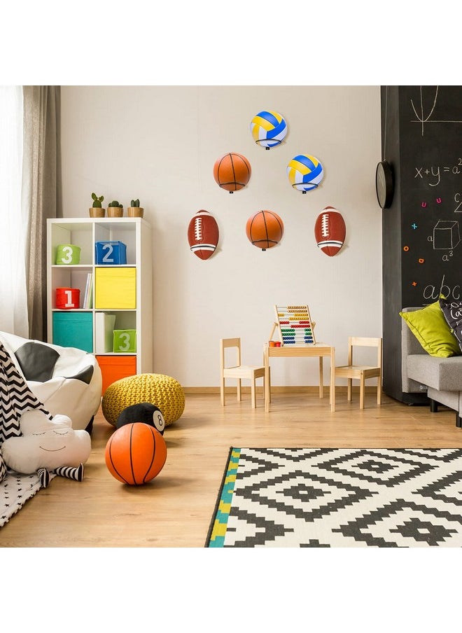 Threan 2 Pieces Mounted Ball Wall Storage Display Ball Storage Universal Ball Rack Metal Ball Holder Black Ball Rack Holder For Basketball Football Volleyball Soccer Storage Display  - Image 4