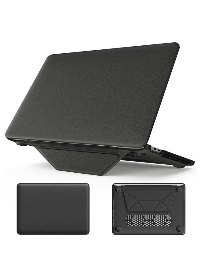 HuHa For MacBook Pro 13.3 inch M1 A2338 Business Magnetic Holder PC + PU Laptop Protective Case(Black) - Image 1