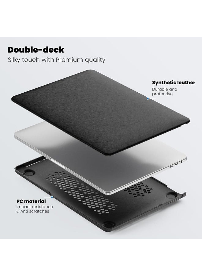 HuHa For MacBook Pro 13.3 inch M1 A2338 Business Magnetic Holder PC + PU Laptop Protective Case(Black) - Image 5