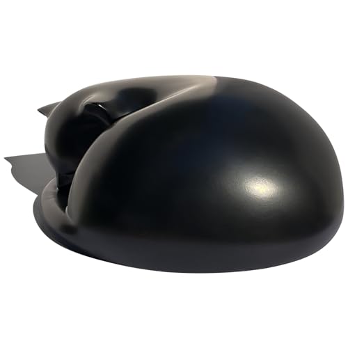 FUFYUKEY Cat Urn, Black Resin, Sleeping Kitty Pet Memorial Keepsake Funeral Urn for Cats Ashes, Up to 8kg, 7.87 x 7.87 x 3.15 inches - Image 3