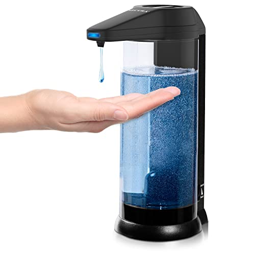 Secura 17oz Automatic Liquid Soap Dispenser Touchless Battery Operated Hand Soap Dispenser with Adjustable Soap Dispensing Volume Control Dial Personal Care Dispenser Black