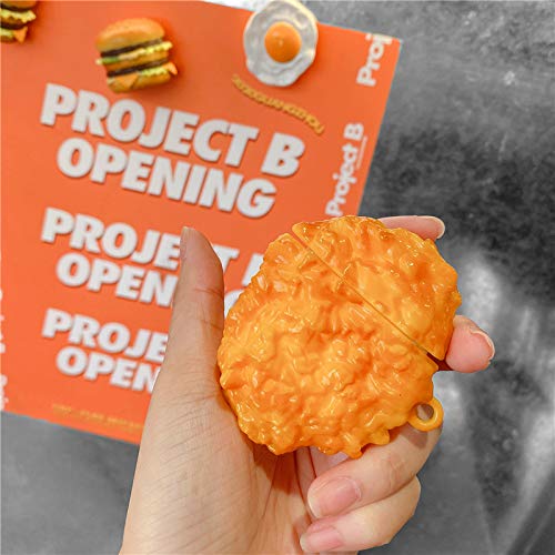 LEWOTE Silicone Case Compatible with Apple Airpods 1&2 Funny Cute Cover[Simulation Food Series](Fried Chicken Nuggets) - Image 4