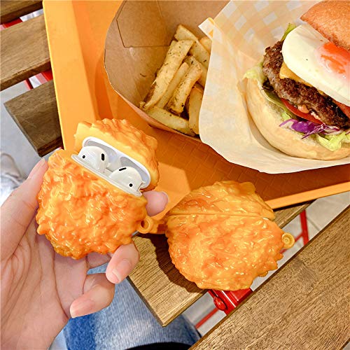 LEWOTE Silicone Case Compatible with Apple Airpods 1&2 Funny Cute Cover[Simulation Food Series](Fried Chicken Nuggets) - Image 2