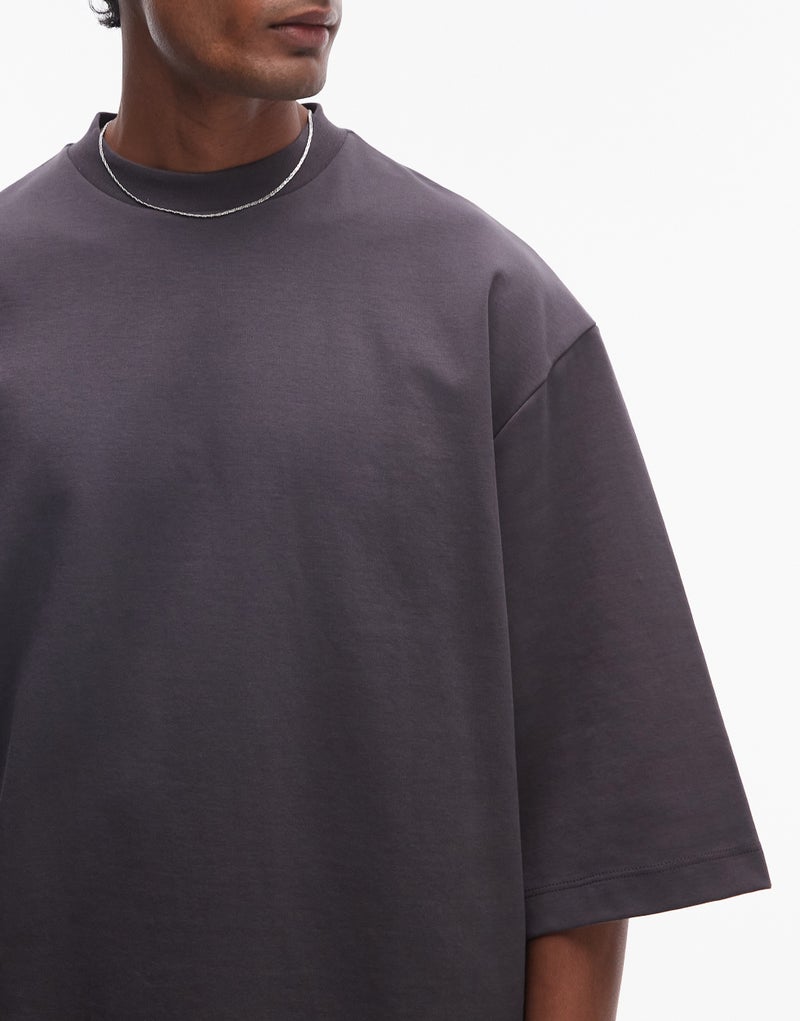 توب مان تيشيرت ثقيل بقصة واسعة وأكمام متوسطة - Image 3