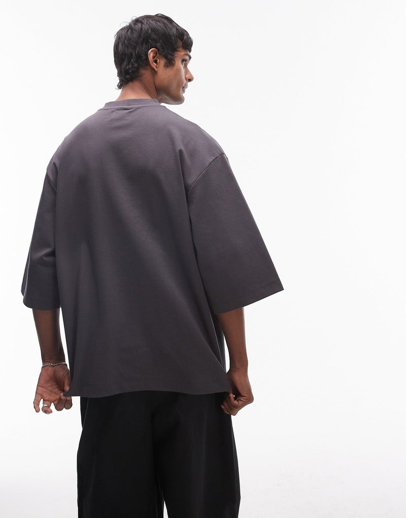 TOPMAN Premium Heavyweight Oversized Fit Mid Sleev - Image 2