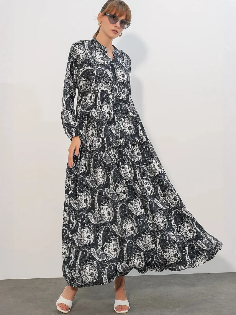 Big Dart BDART Patterned V-Neck Maxi Dress
