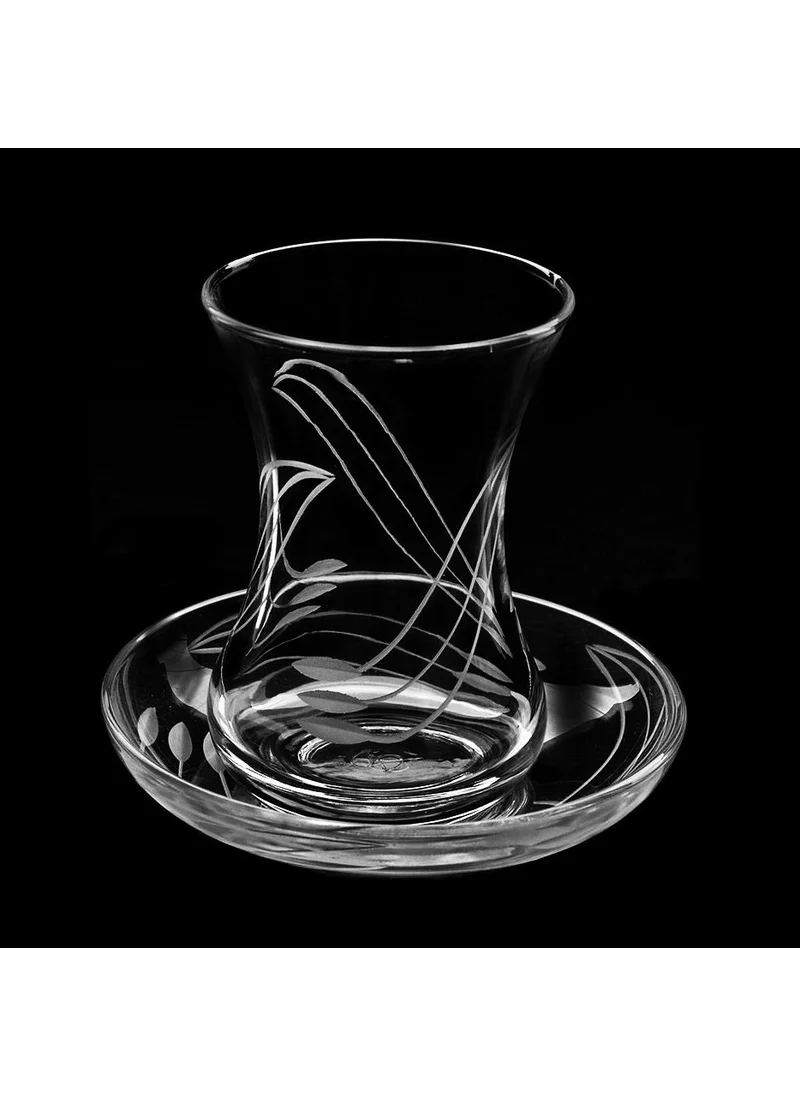 Paşabahçe Slim Waist Riva Decor 12 Piece Tea Set for 6 People
