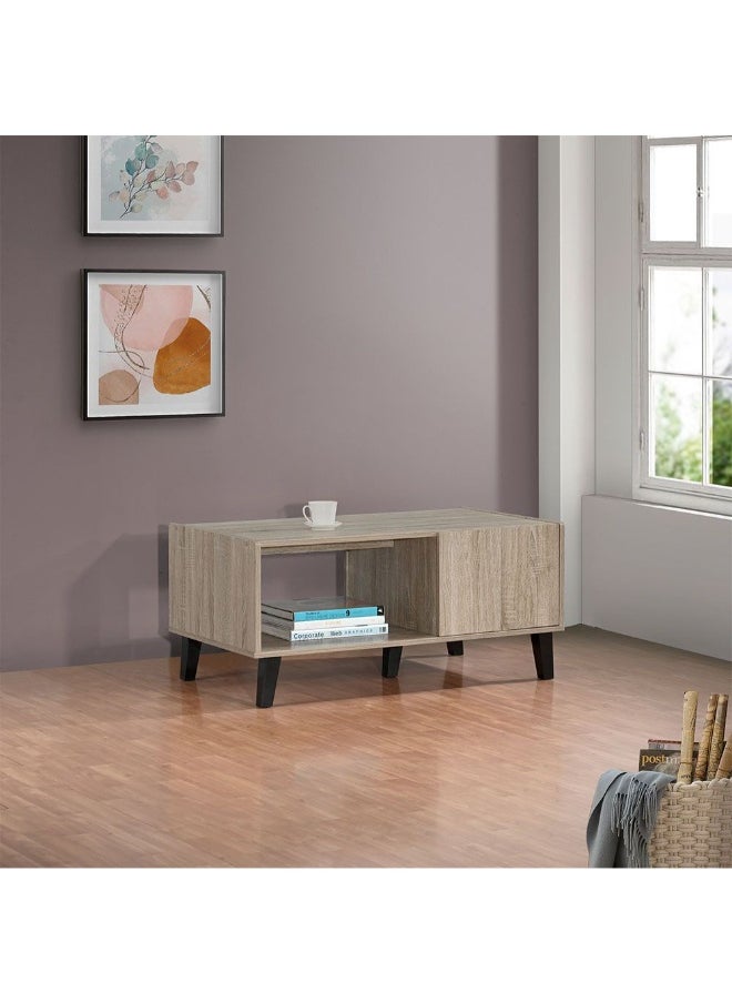 DANUBE HOME Supreme Coffee Table With Storage Modern And Stylish Living Room Table Durable Wooden Coffee Table With Hidden Storage Elegant Home DÃ©cor Space-Saving Design - French Sonoma Oak  - Image 4