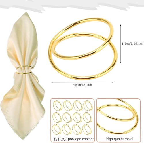 FORESRUM Gold Napkin Rings-12 PCS Metal Spiral Napkin Rings(Spiral) Napkin Holders Buckles for Family Dinner, Wedding, Party,Table Decorations - Image 2