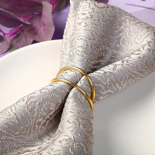 FORESRUM Gold Napkin Rings-12 PCS Metal Spiral Napkin Rings(Spiral) Napkin Holders Buckles for Family Dinner, Wedding, Party,Table Decorations - Image 5