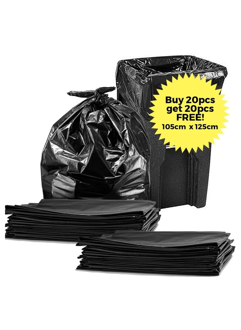 Home Smart Home Smart Garbage Bags Pack of 20 Pcs + 20 Pcs Free Black Color Good for Kitchen Home Garden and Outdoor Activity (105 x 125 cm) Pack  - Image 5