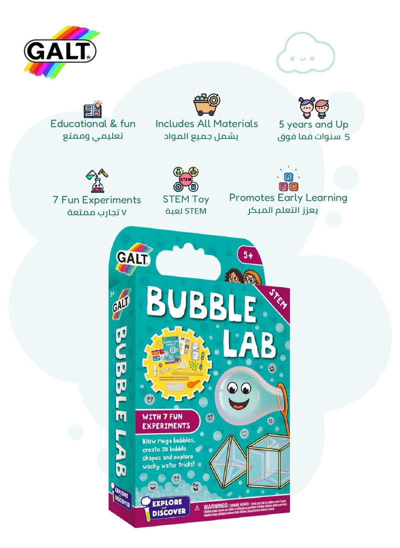 Galt Toys - STEM Bubble Lab Kit for Kids 5+ | Create Mega Bubbles | 3D Bubble Shapes | 7 Fun Experiments | Includes Lab Book | Age 5+ | Dimensions: 16x4x27cm - Image 1