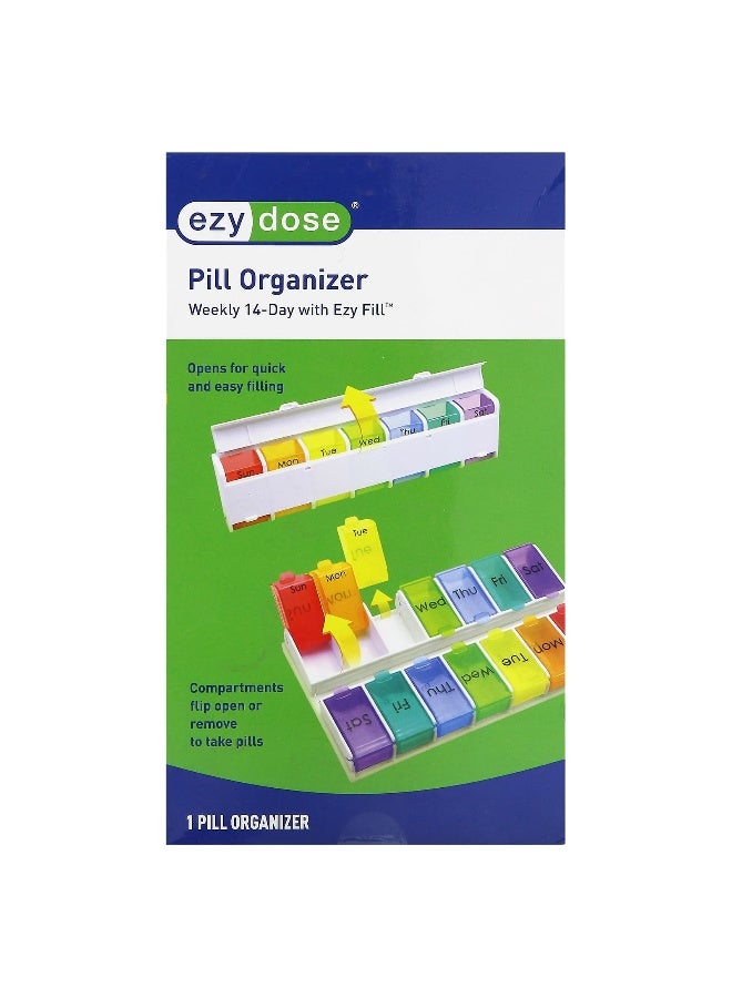 Ezydose Ezy Dose, Weekly 14-Day with Ezy Fill Pill Organizer, 1 Count - Image 1