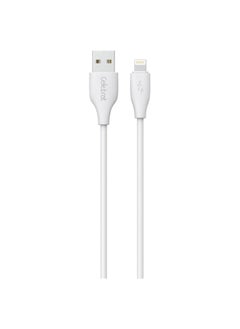 سليبرات سيليبرات CB-31 كابل USB محمول إلى Lightning للشحن السريع ونقل البيانات مع تصميم سلك مسطح وتناسب عملي Iphone 3A /480mbps /1M - أبيض  - Image 1
