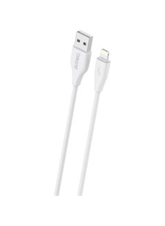 سليبرات سيليبرات CB-31 كابل USB محمول إلى Lightning للشحن السريع ونقل البيانات مع تصميم سلك مسطح وتناسب عملي Iphone 3A /480mbps /1M - أبيض  - Image 2