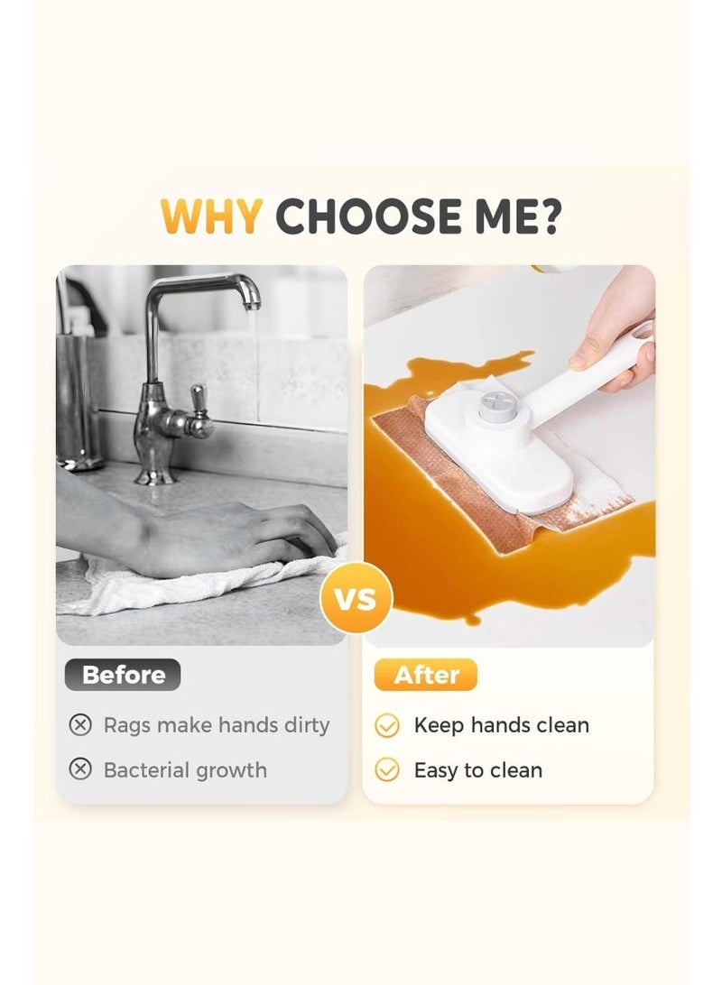 Mini Foldable Desktop Mop, No Hand Washing with Cloth-Clamping Design, Wet and Dry Cleaning for Kitchen, Table, Countertops - Image 3