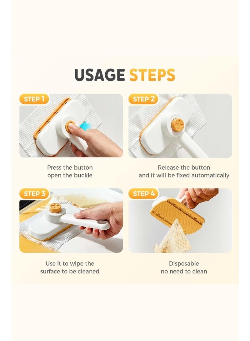 Mini Foldable Desktop Mop, No Hand Washing with Cloth-Clamping Design, Wet and Dry Cleaning for Kitchen, Table, Countertops - Image 4