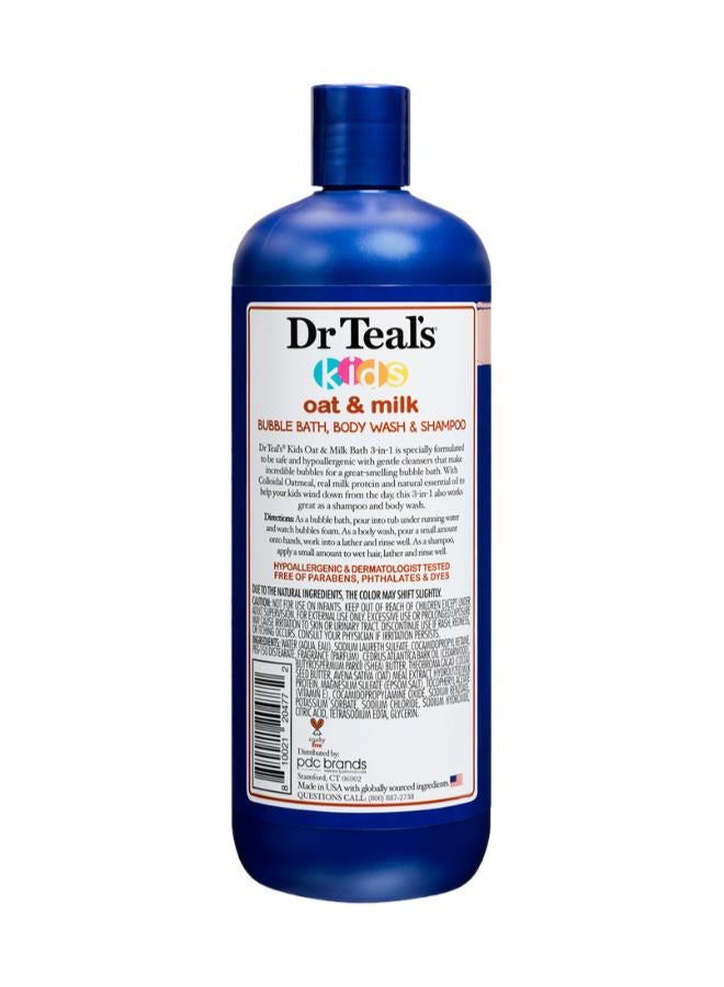 3 in 1 Bubble Bath, Body Wash And Shampoo Oat And Milk Bath 591Ml