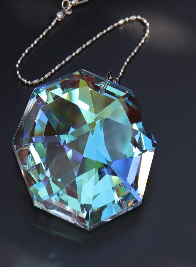 Together-life 3.15in/80mm Crystal Suncatcher Hanging Chandelier Prism, Colorful Pendant Rainbow Maker with Chain for Window Sun Catcher, Hanging Ornament for Home Garden Decoration Christmas Wedding(AB Color) - Image 1