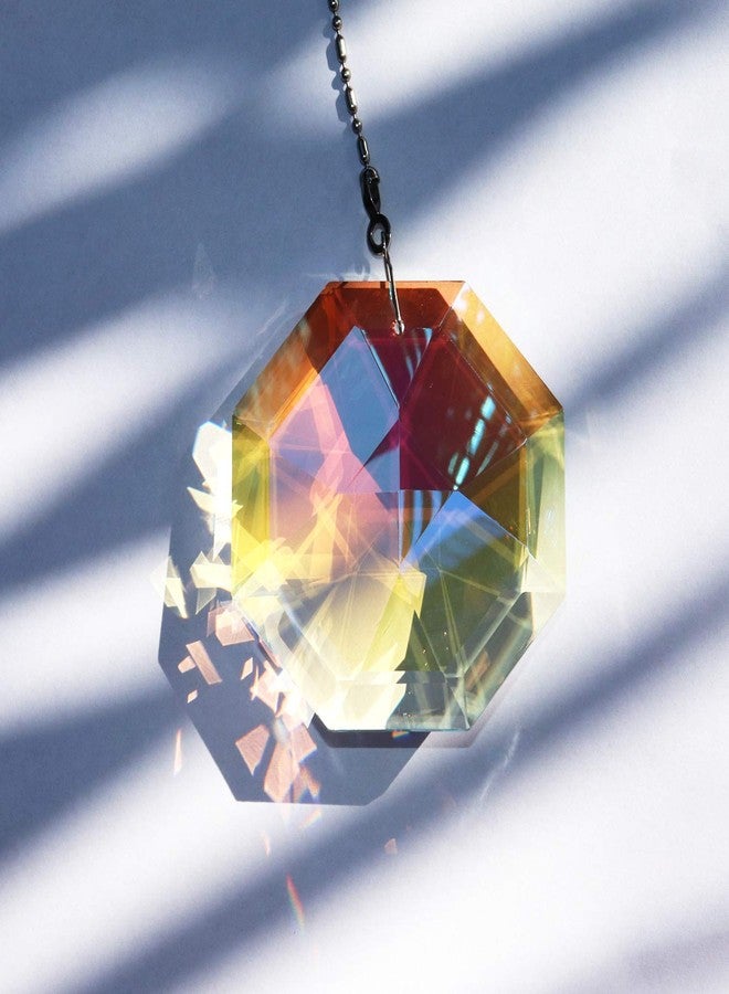 Together-life 3.15in/80mm Crystal Suncatcher Hanging Chandelier Prism, Colorful Pendant Rainbow Maker with Chain for Window Sun Catcher, Hanging Ornament for Home Garden Decoration Christmas Wedding(AB Color) - Image 2