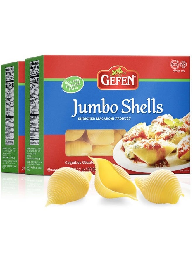 Gefen Jumbo Pasta Shells, 12oz (2 Pack) Made with Semolina Wheat | Premium Quality | Large Size - Image 1