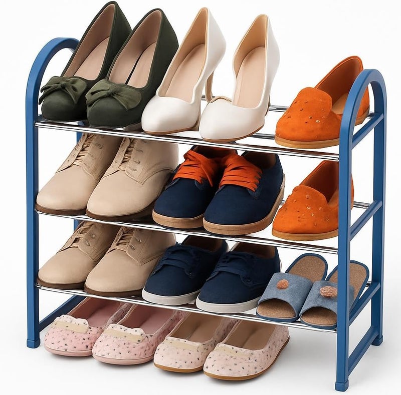 FITTO 3-Tier Shoe Rack – Adjustable Storage Organizer for Closet, Entryway, Dorm, and More – Stores Up to 16 Pairs of Sneakers - Image 1
