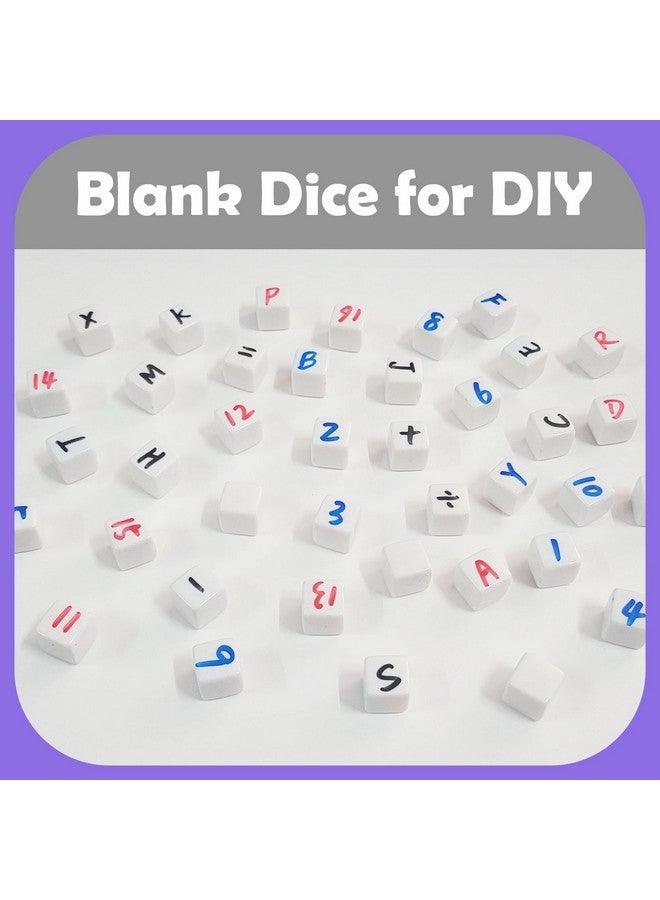 AiFanS 60 Pieces Blank Dice Write on,16MM Six-Sided White Cubes with Smoothed Surface for Board Games,DIY Sticker,Math Activities,Building Blocks,Custom Making - Image 2