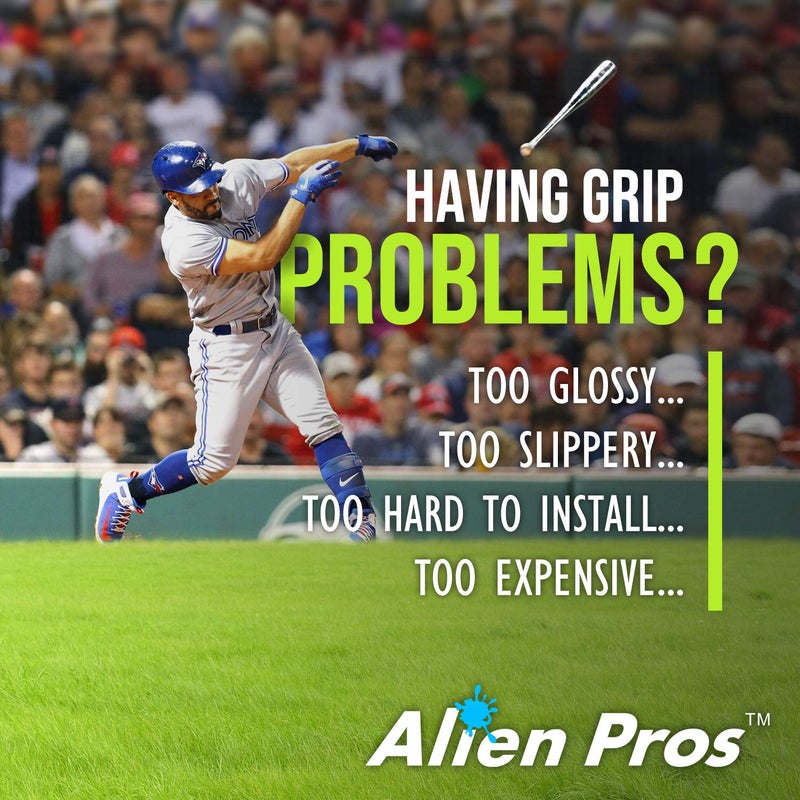 Alien Pros Bat Grip Tape for Baseball (2 Grips) â€“ 1.1 mm Precut and Pro Feel Bat Tape â€“ Replacement for Old Baseball bat Grip â€“ Wrap Your Bat for an Epic Home Run (2 Grips, Black) - Image 2