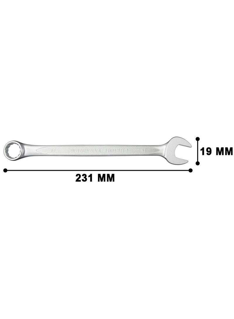 TOTAL Double Side Spanner Size 19 Combination Spanner Cr-V Ring and Open End Spanner 1 Pcs TCSPA191 - Image 4